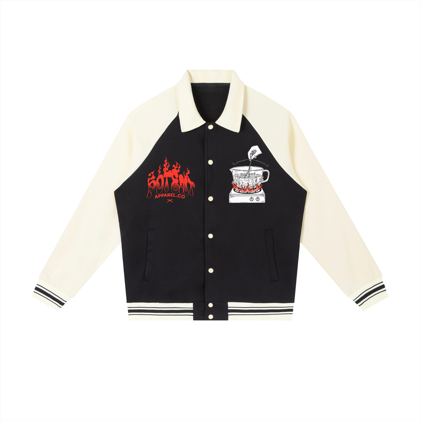 Contrast Raglan Sleeve Baseball Jacket
