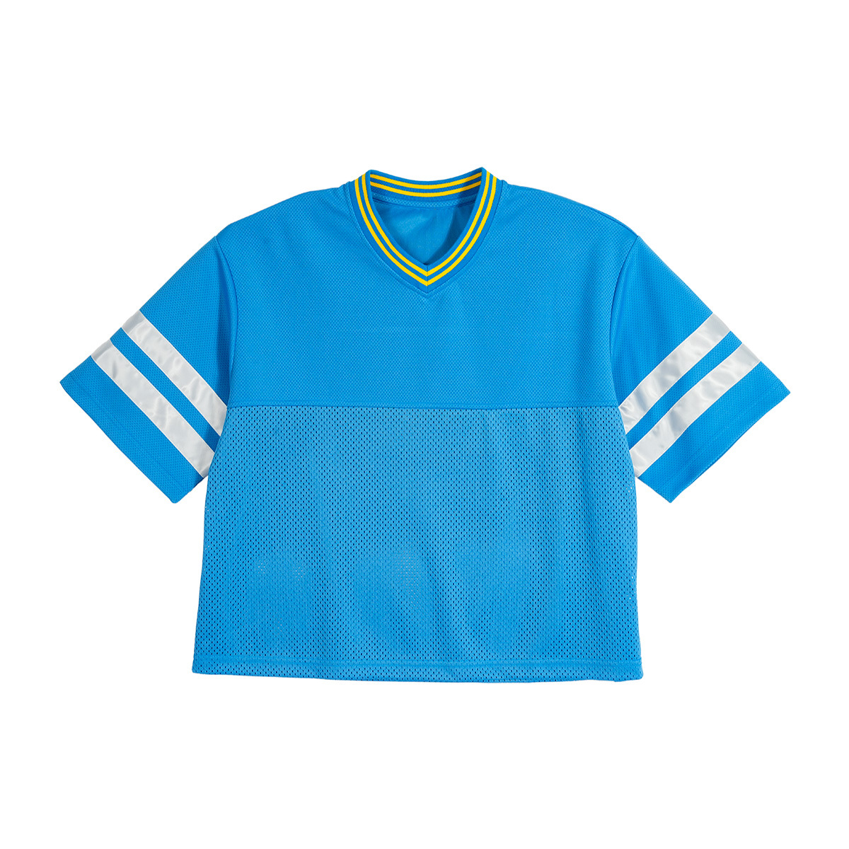 Unisex Oversized Cropped Vintage Jacquard-collar Mesh T-shirt（290GSM）