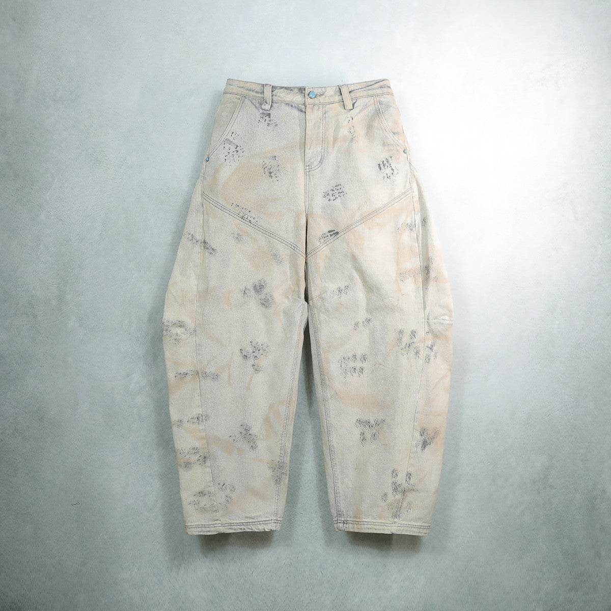 Unisex Elaborately Designed Wide-leg Curved Blade Jeans