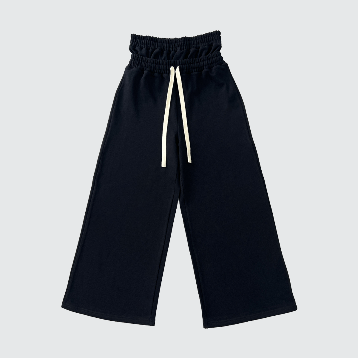 Unisex Heavyweight Double Waist Cotton French Terry Wide-Leg Sweatpants (420GSM)