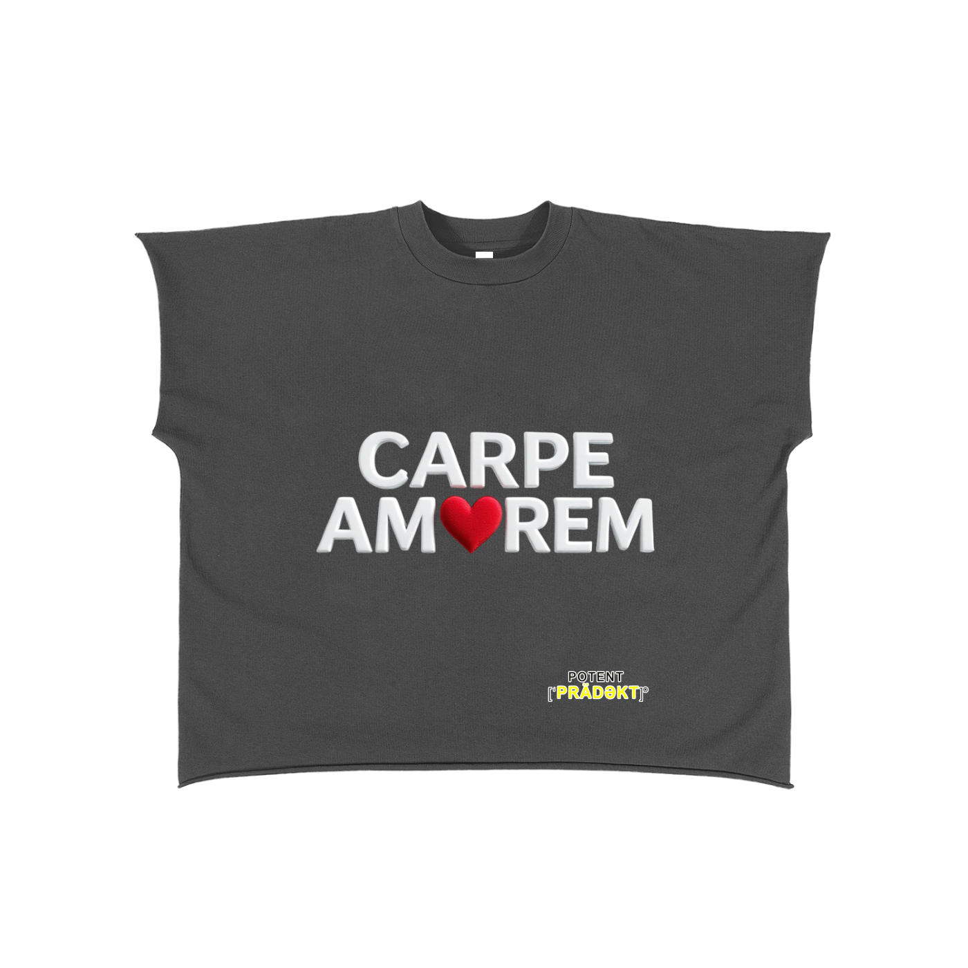 Raw Edge Boxy Non-Shrink T-Shirt