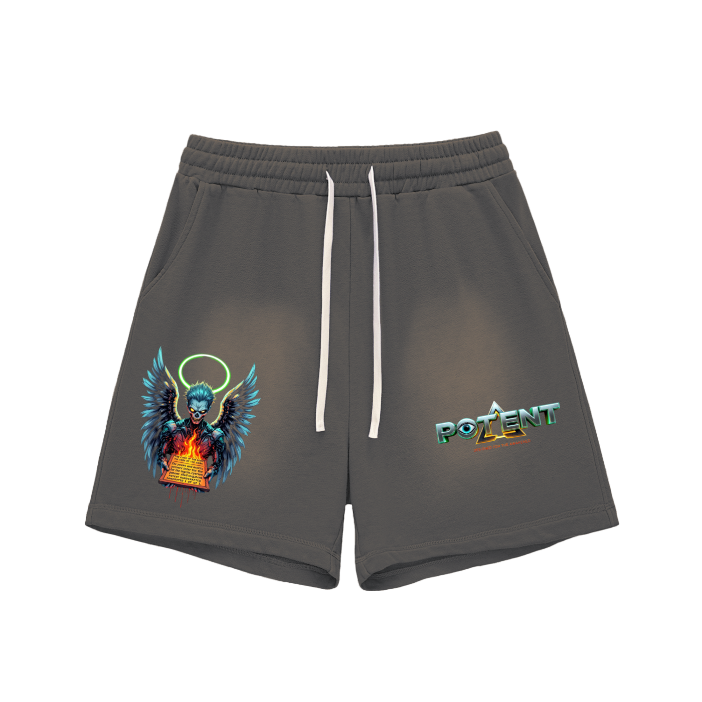 Sun Fade Raw Edge Cotton Shorts