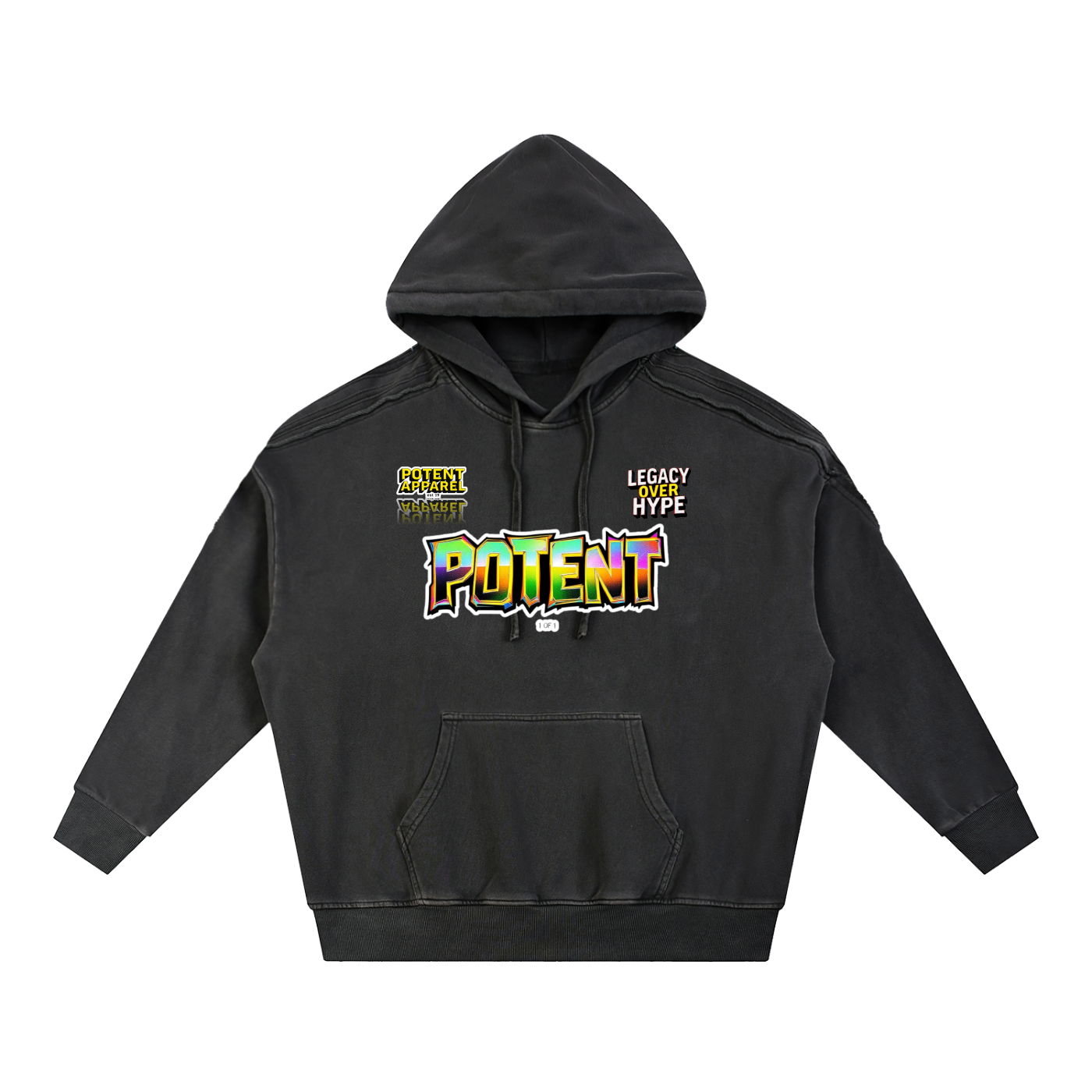 Snow Washed Tape Raw Edge Hoodie 420 GSM