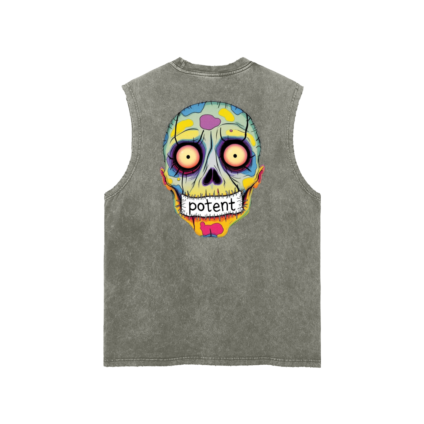 Snow Washed Frayed Hem Tank Top