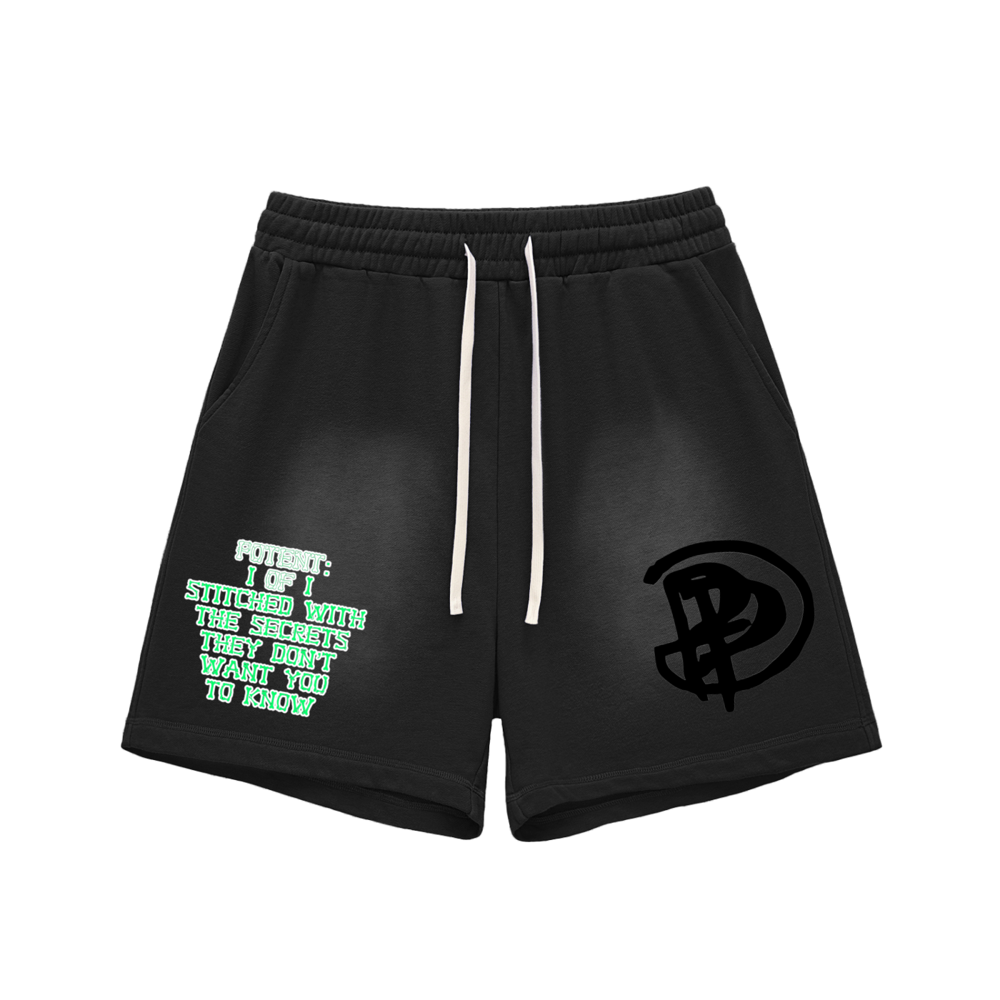 Sun Fade Raw Edge Cotton Shorts