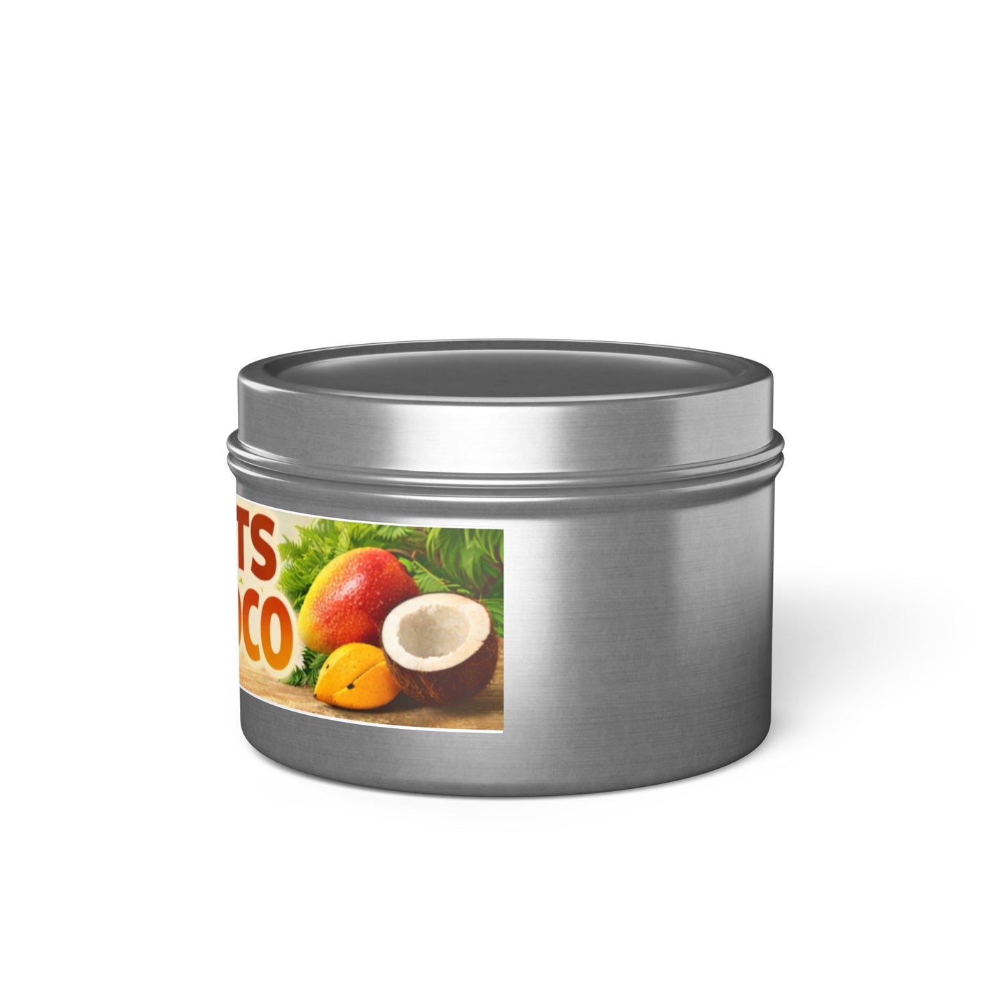 POTENTS Mango Coco Tin Candle — Tropical Mango & Coconut Scented Candle