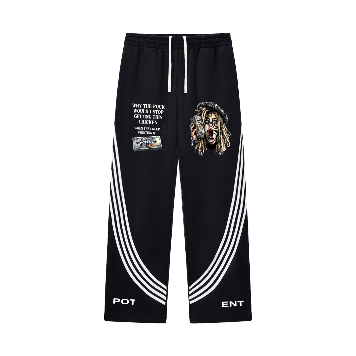 Curved Stripe Straight Sweatpants
