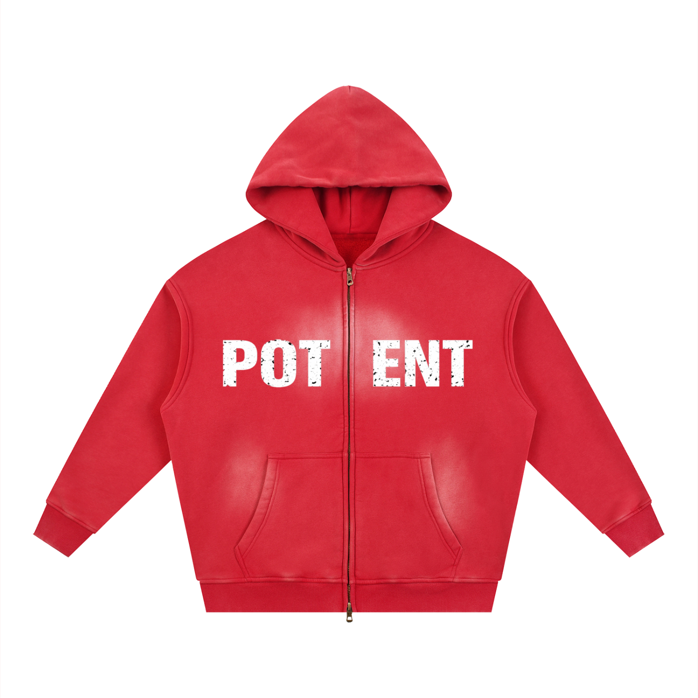 Sunfade Two-way Zipper Boxy Fleece Hoodie