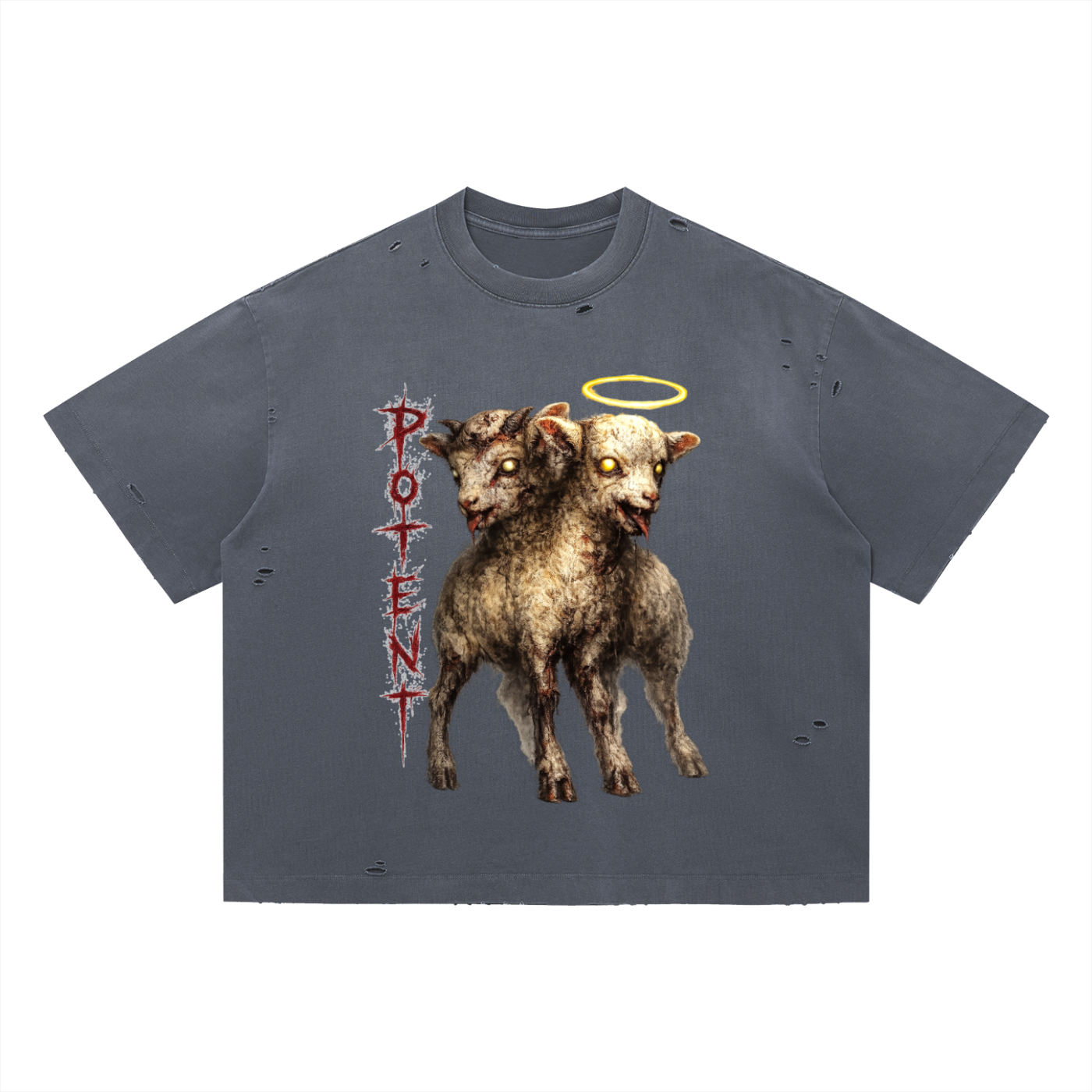 Vintage Washed Distressed Boxy Oversized T-Shirt
