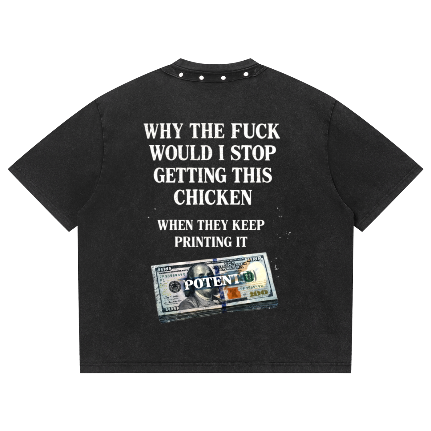Unisex Washed Boxy Studded T-Shirt