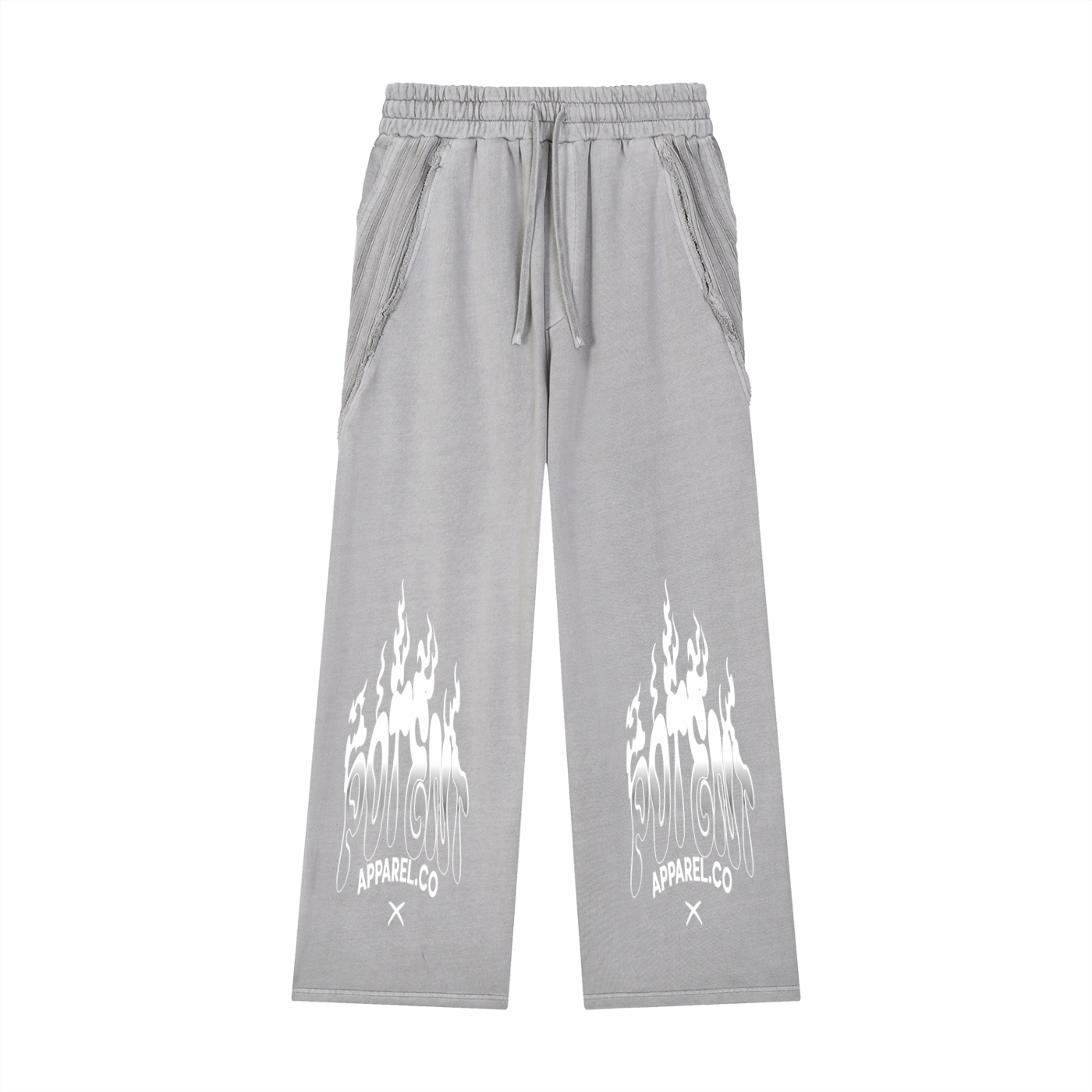 Snow Washed Tape Raw Edge Sweatpants