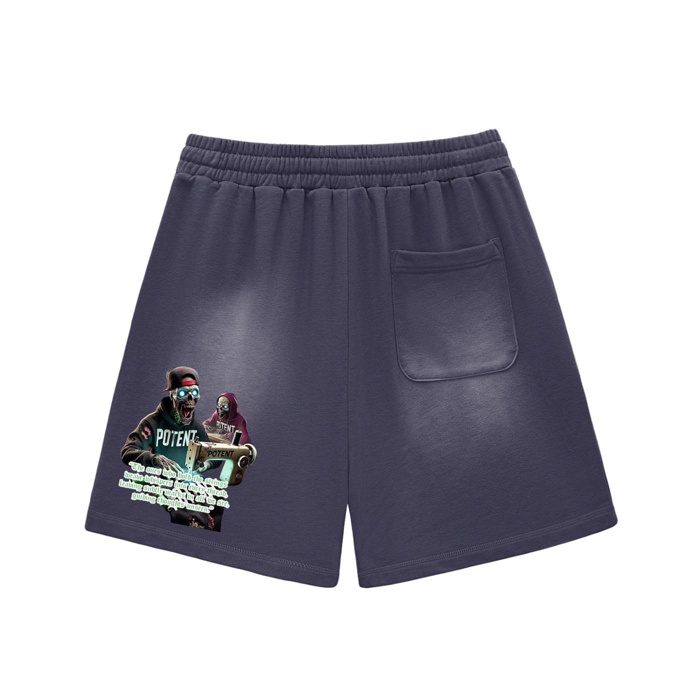 Sun Fade Raw Edge Cotton Shorts