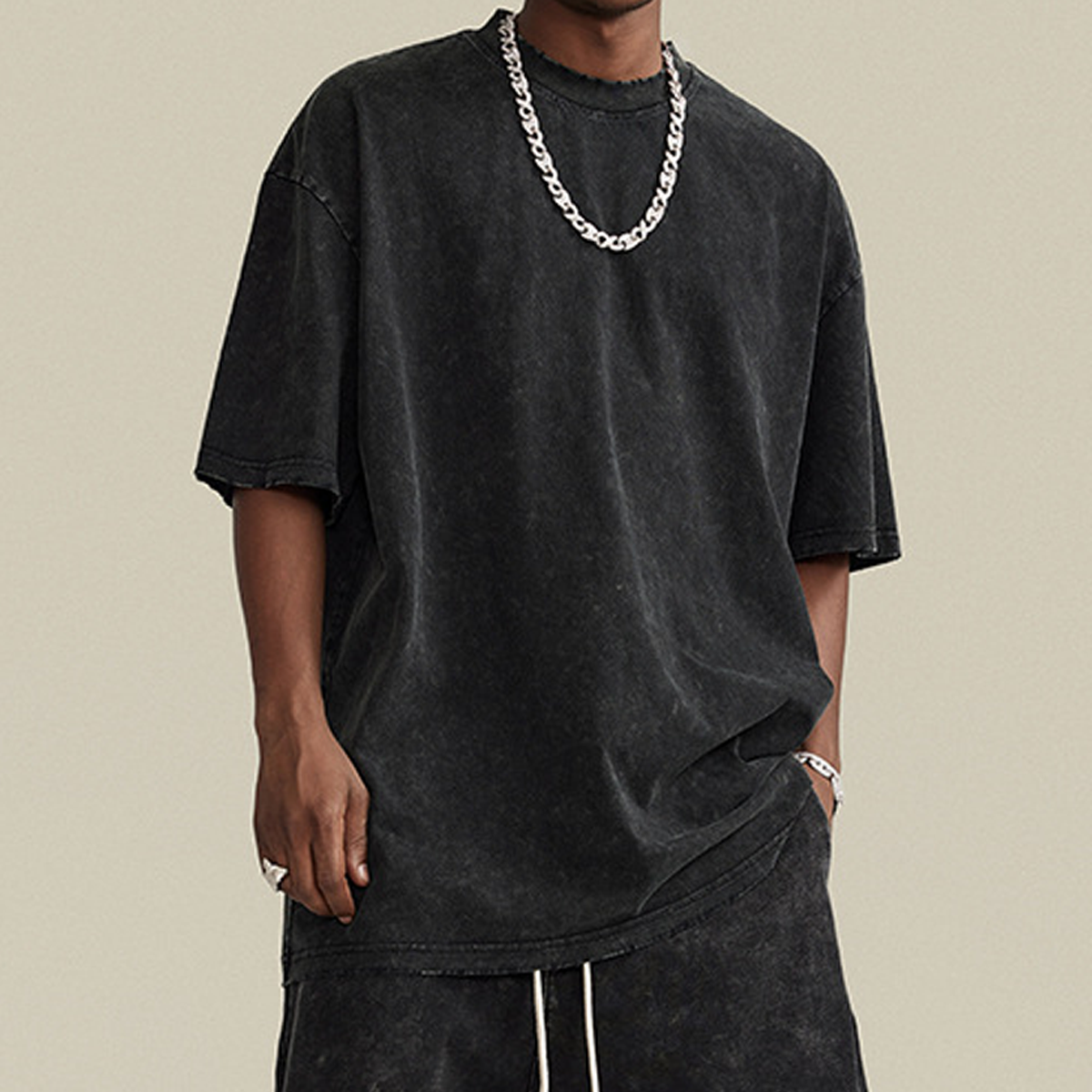 Unisex Heavyweight Oversized Snow Wash T-shirt(285GSM)