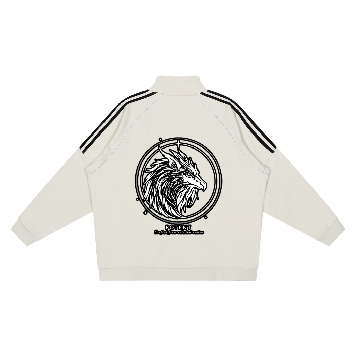 Reflection Striped Raglan Sleeve  Jacket