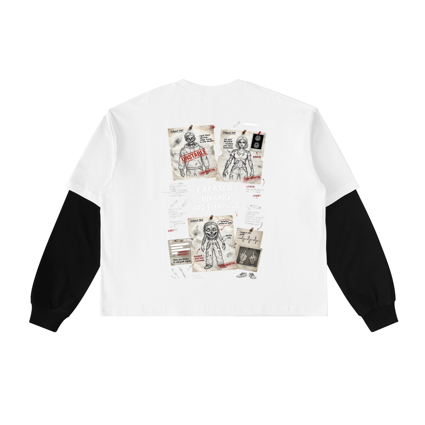 Layered Contrast Sleeve Cotton T-Shirt