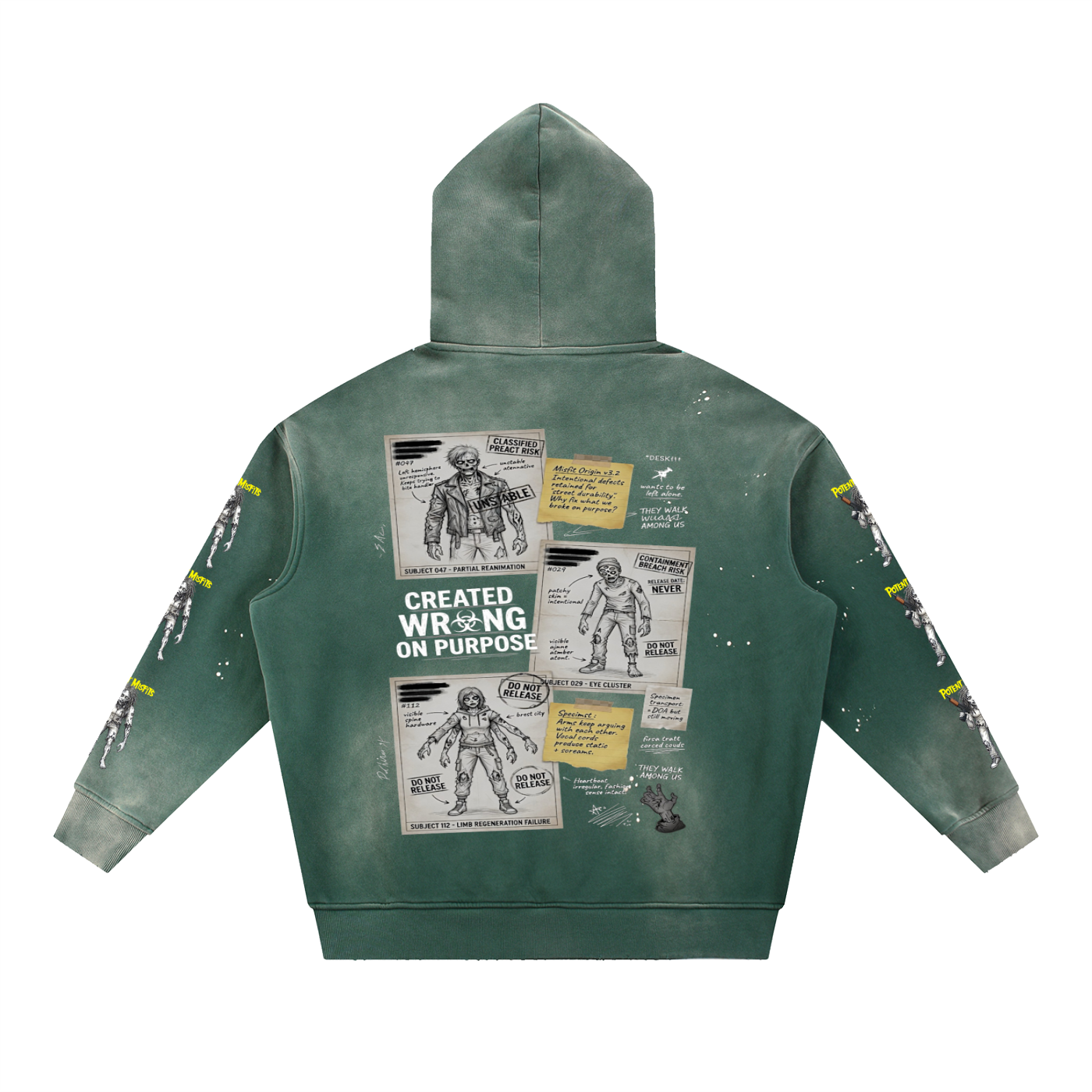 Vintage Washed Frayed Fleece Hoodie