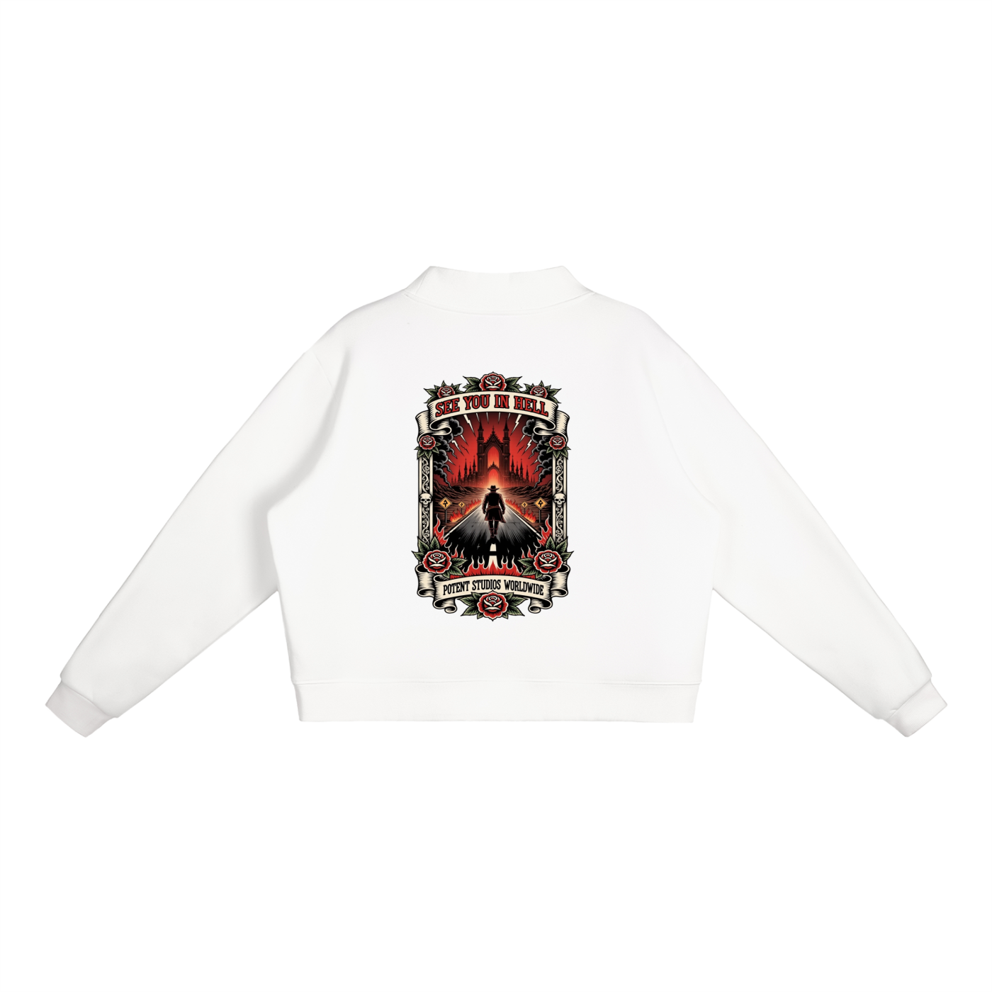 Essential Fleece Mock-Neck Crew Sweatshirt