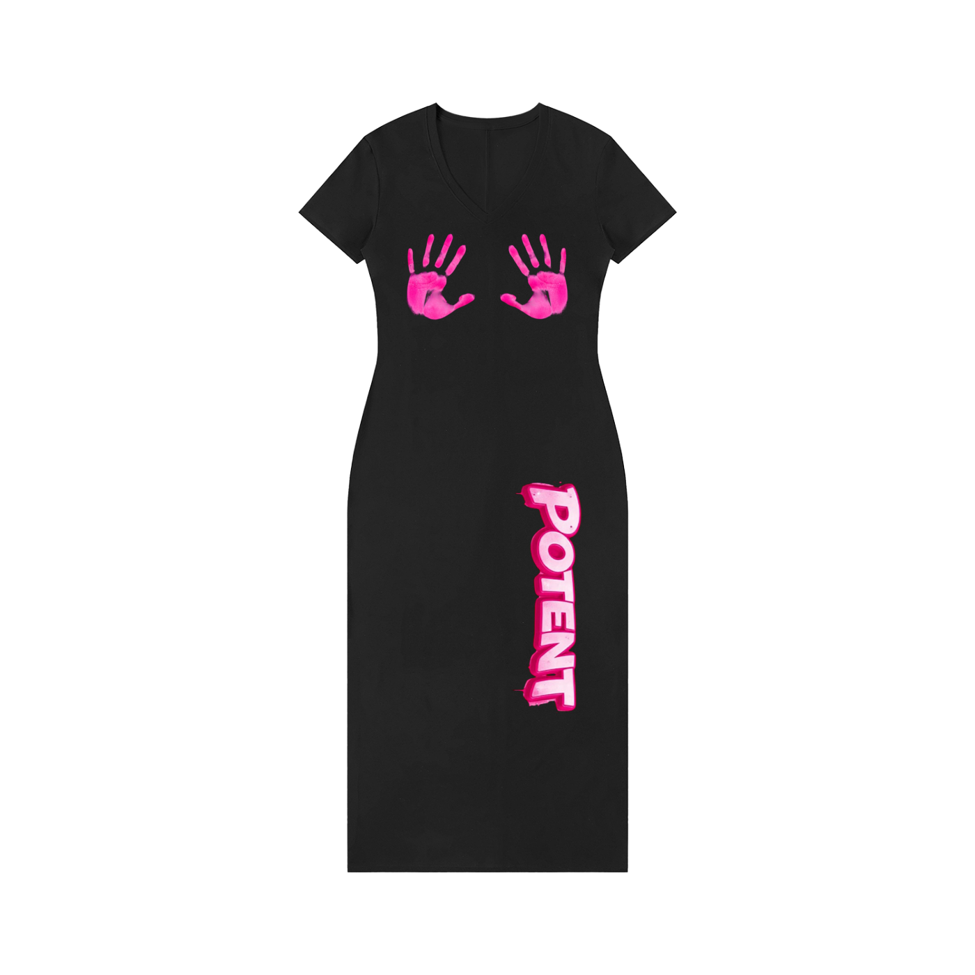 Women's V-Neck Short Sleeve Maxi Dress