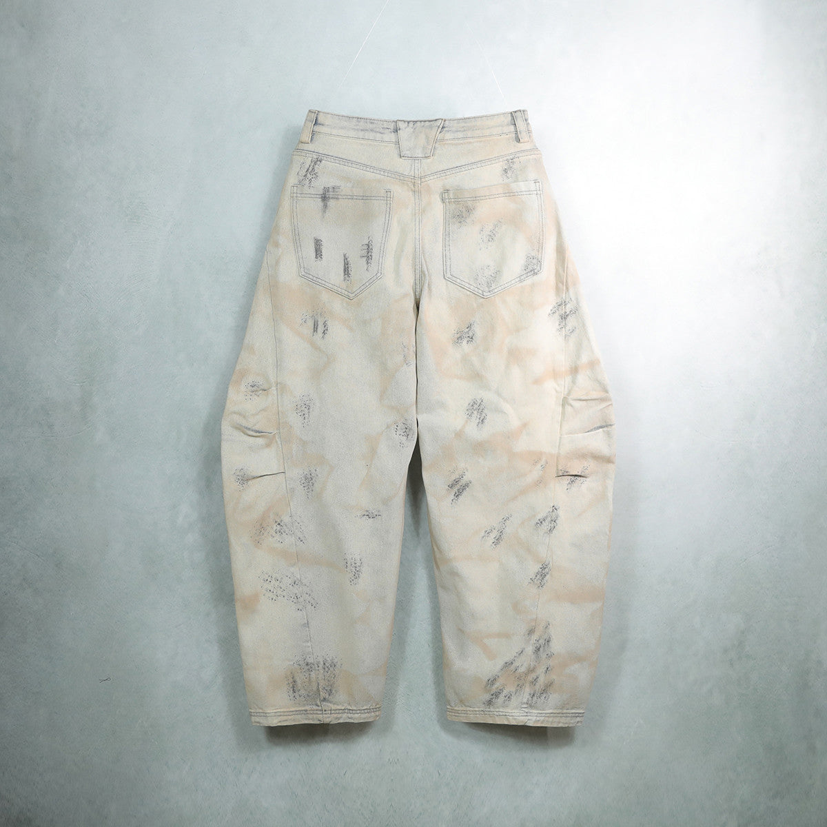Unisex Elaborately Designed Wide-leg Curved Blade Jeans