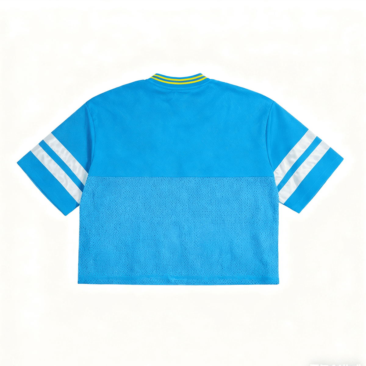 Unisex Oversized Cropped Vintage Jacquard-collar Mesh T-shirt（290GSM）