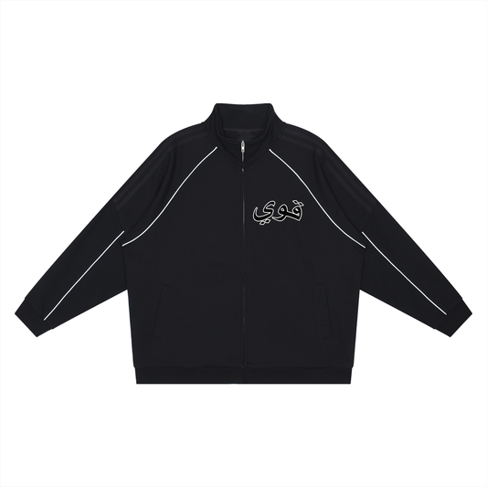 Reflection Striped Raglan Sleeve  Jacket