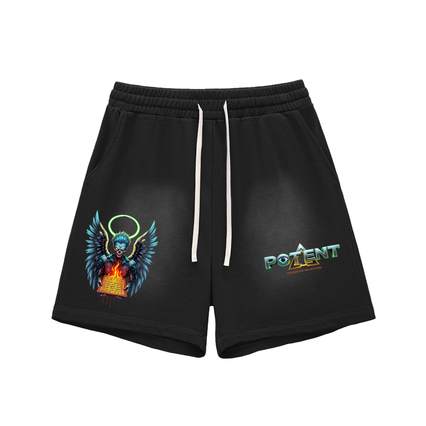 Sun Fade Raw Edge Cotton Shorts