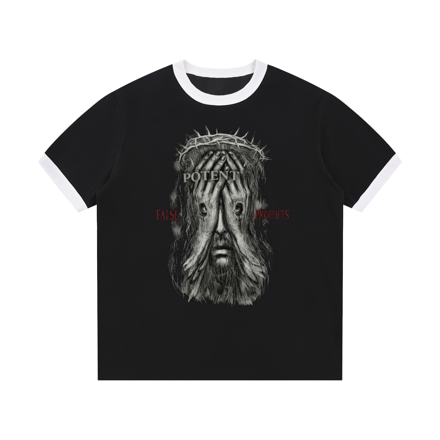 Contrast Edge Ribbed Crewneck T-Shirt