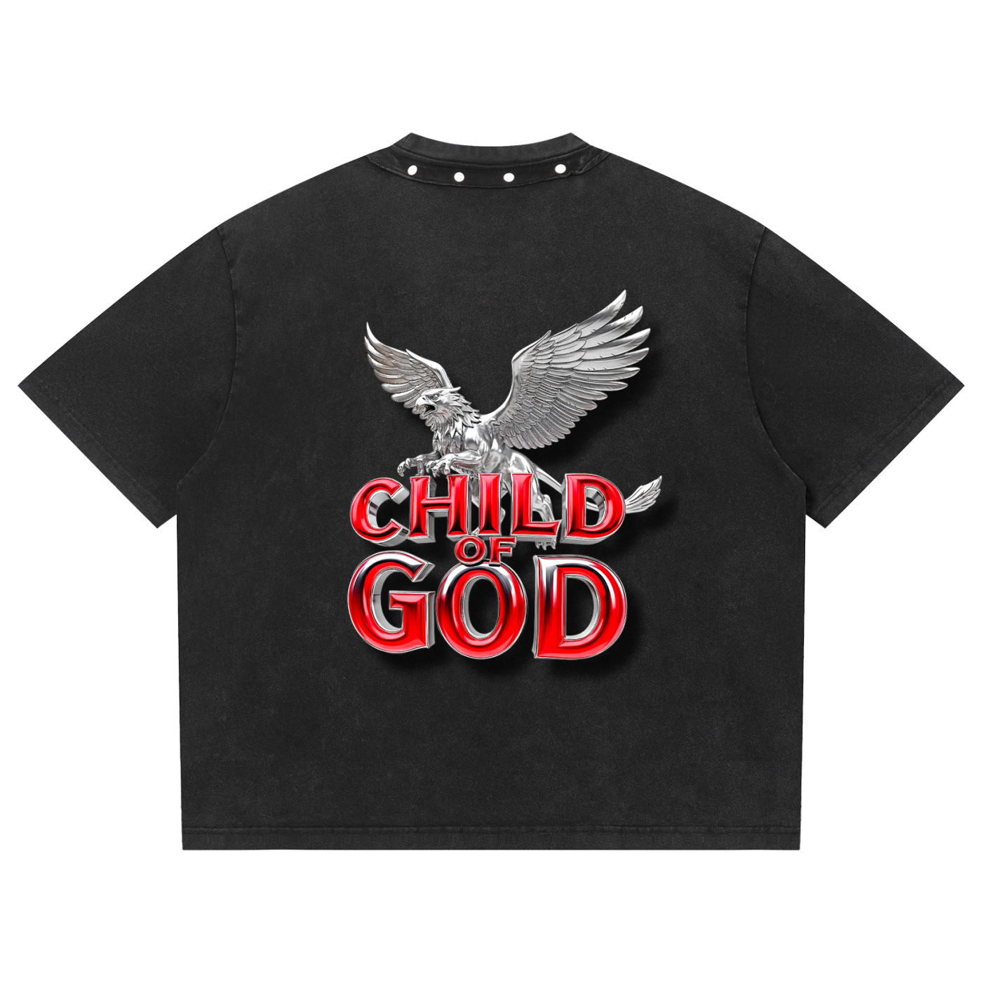 Unisex Washed Boxy Studded T-Shirt
