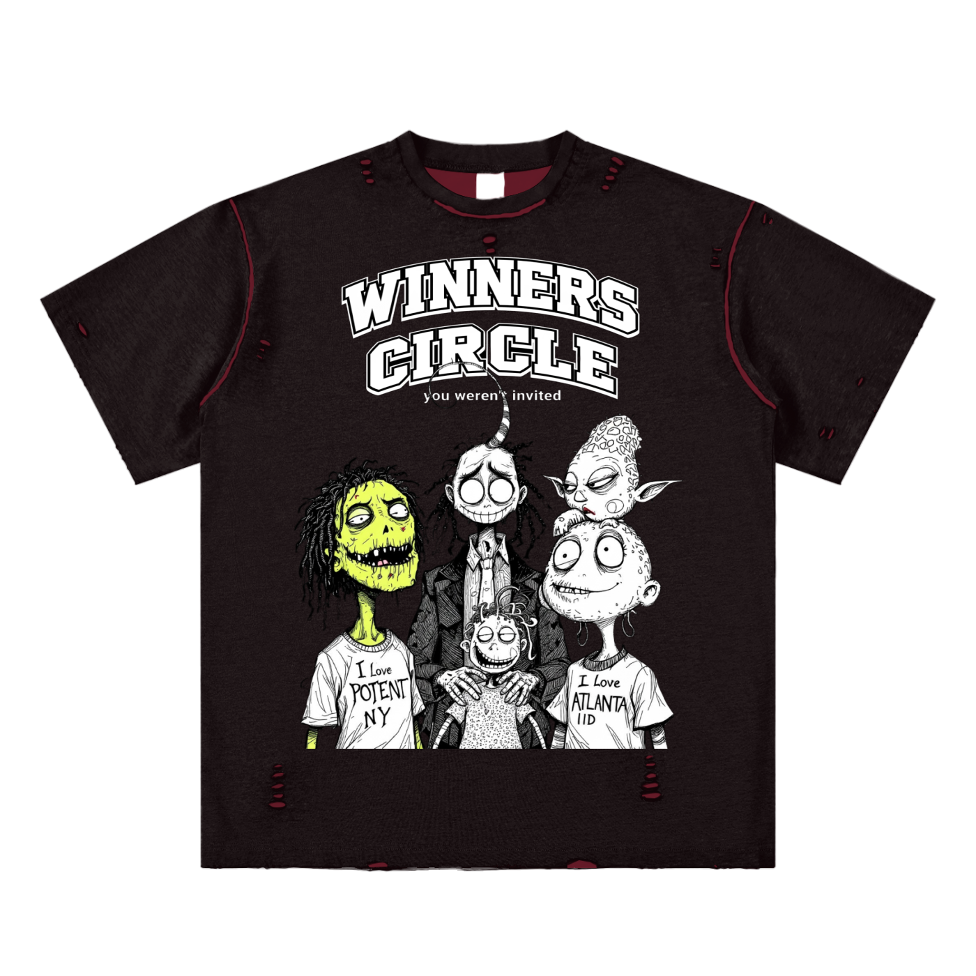 Hand-frayed Reversible T-shirt