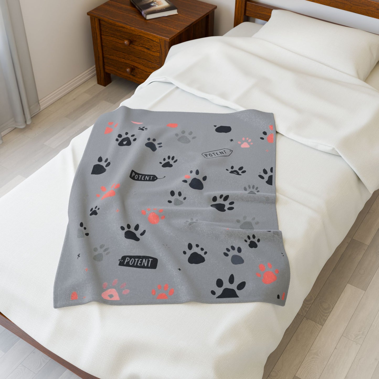 POTENT Dog paw  Plush Blanket