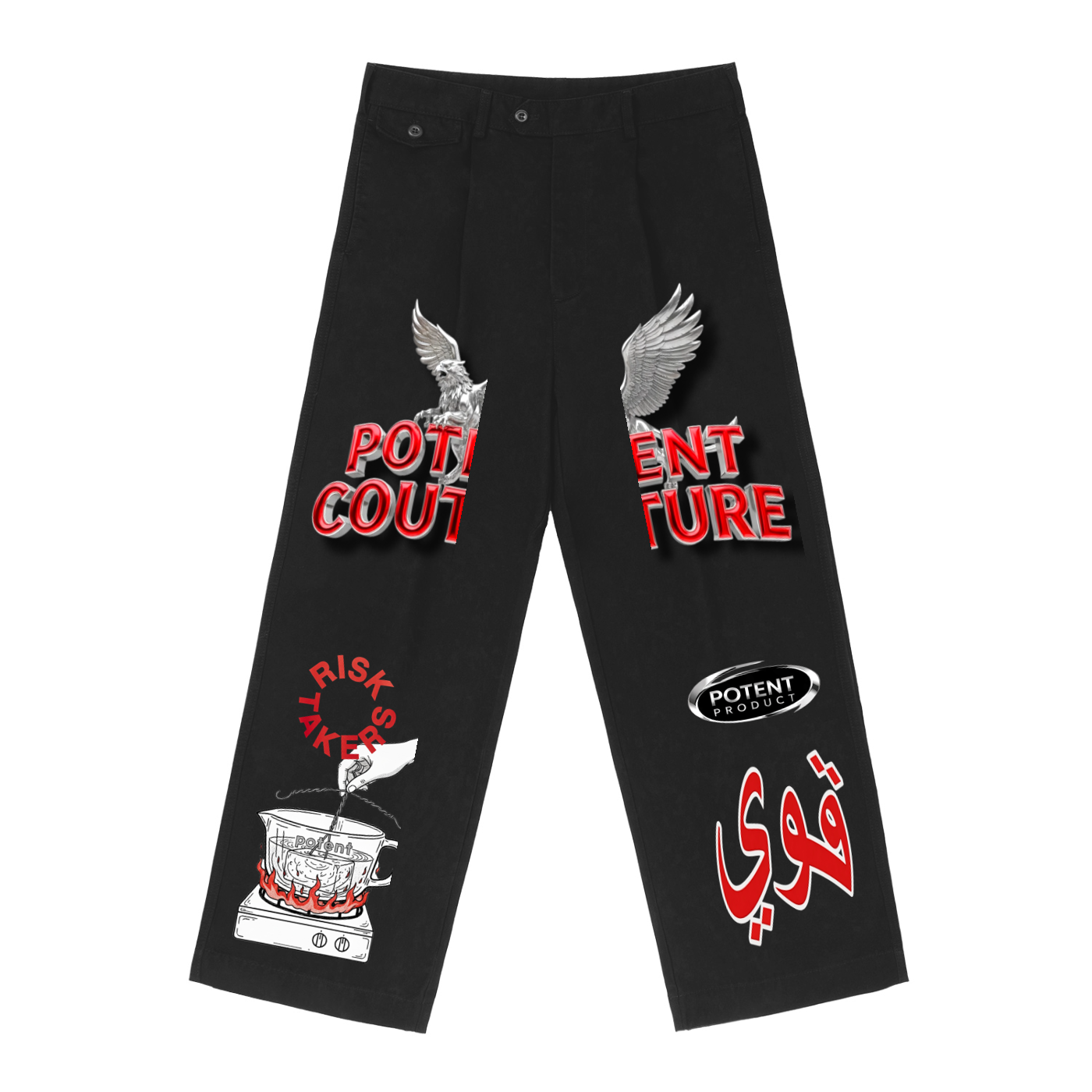 Adjustable Waist Straight-Leg Pants