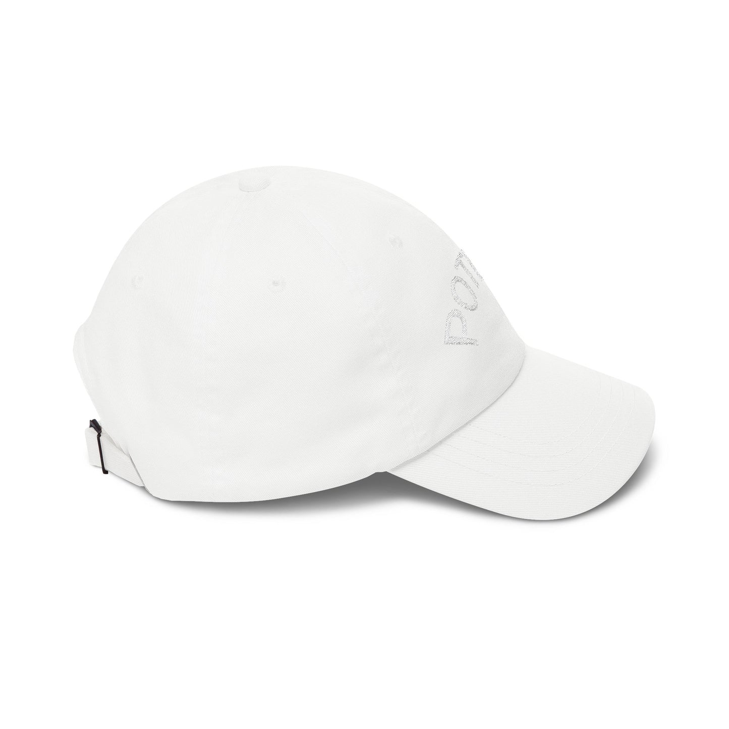Potent Embroidered Dad Cap — Minimal White Baseball Hat