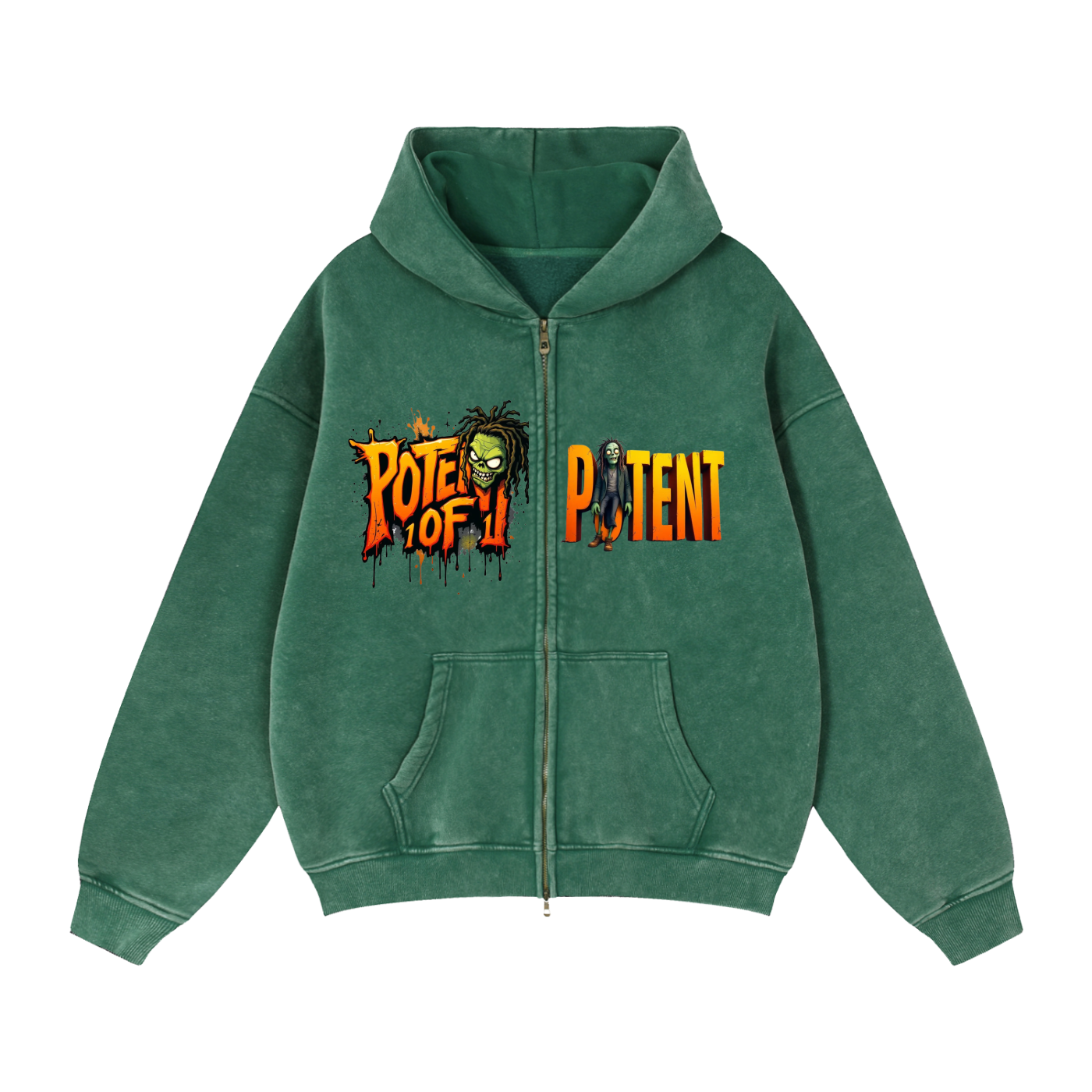 Zip-Through Boxy Fleece Hoodie 355 GSM