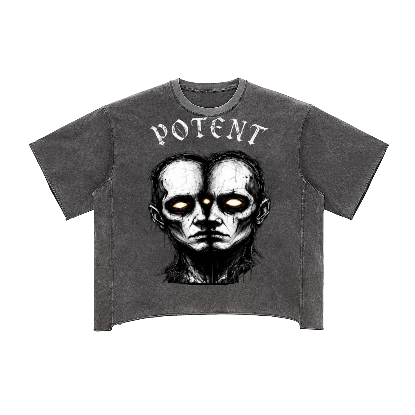 Raw Edge Snow Washed Boxy T-Shirt