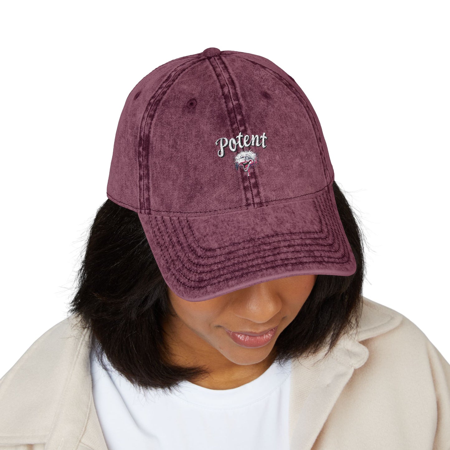 Potent Flamingo Embroidered Vintage Cap