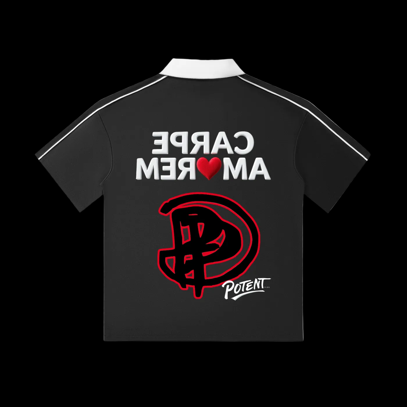 Contrast Collar Short-Sleeve Polo Shirt