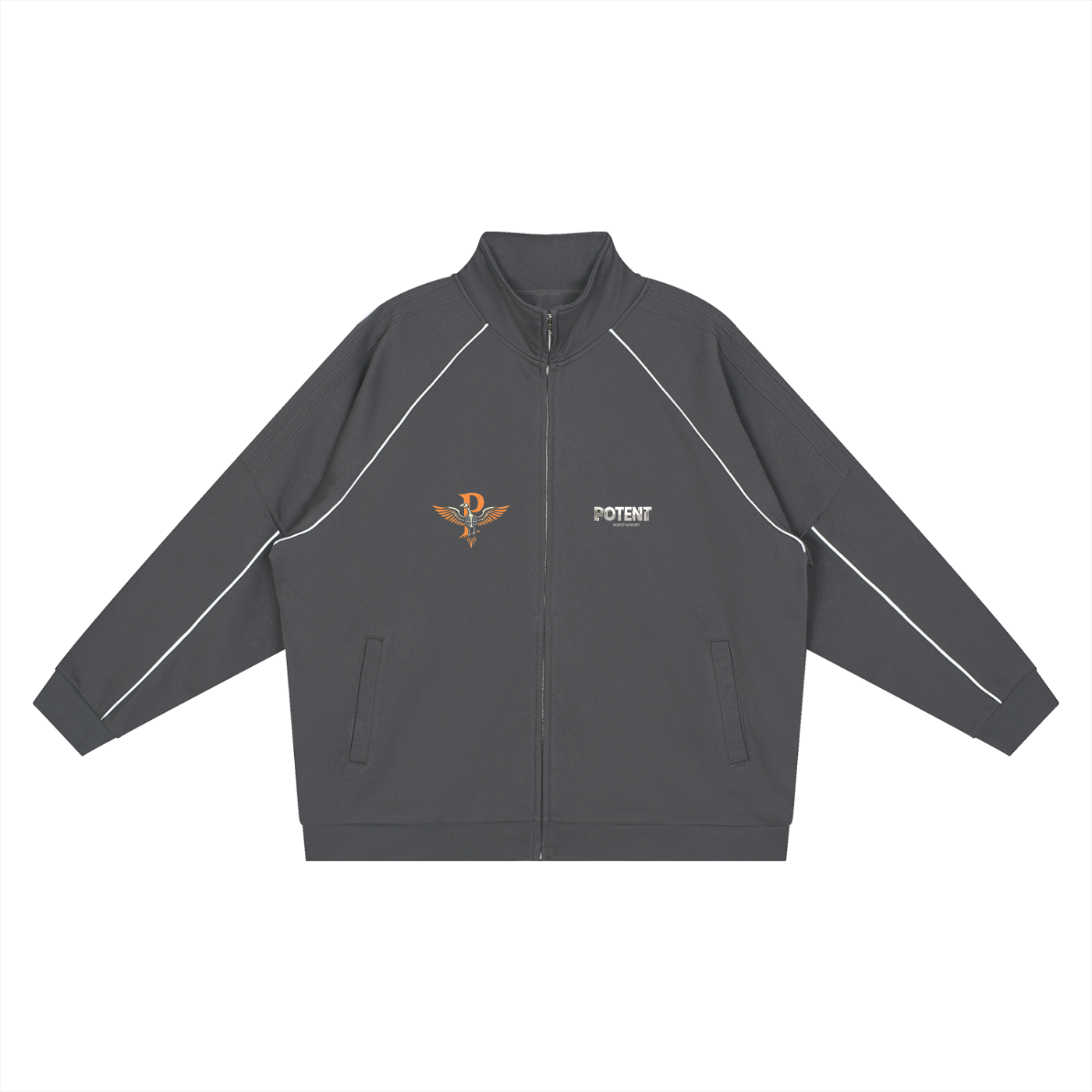 Reflection Striped Raglan Sleeve  Jacket