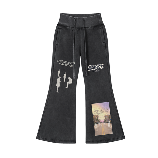 Vintage Washed Flared Fleece Pants