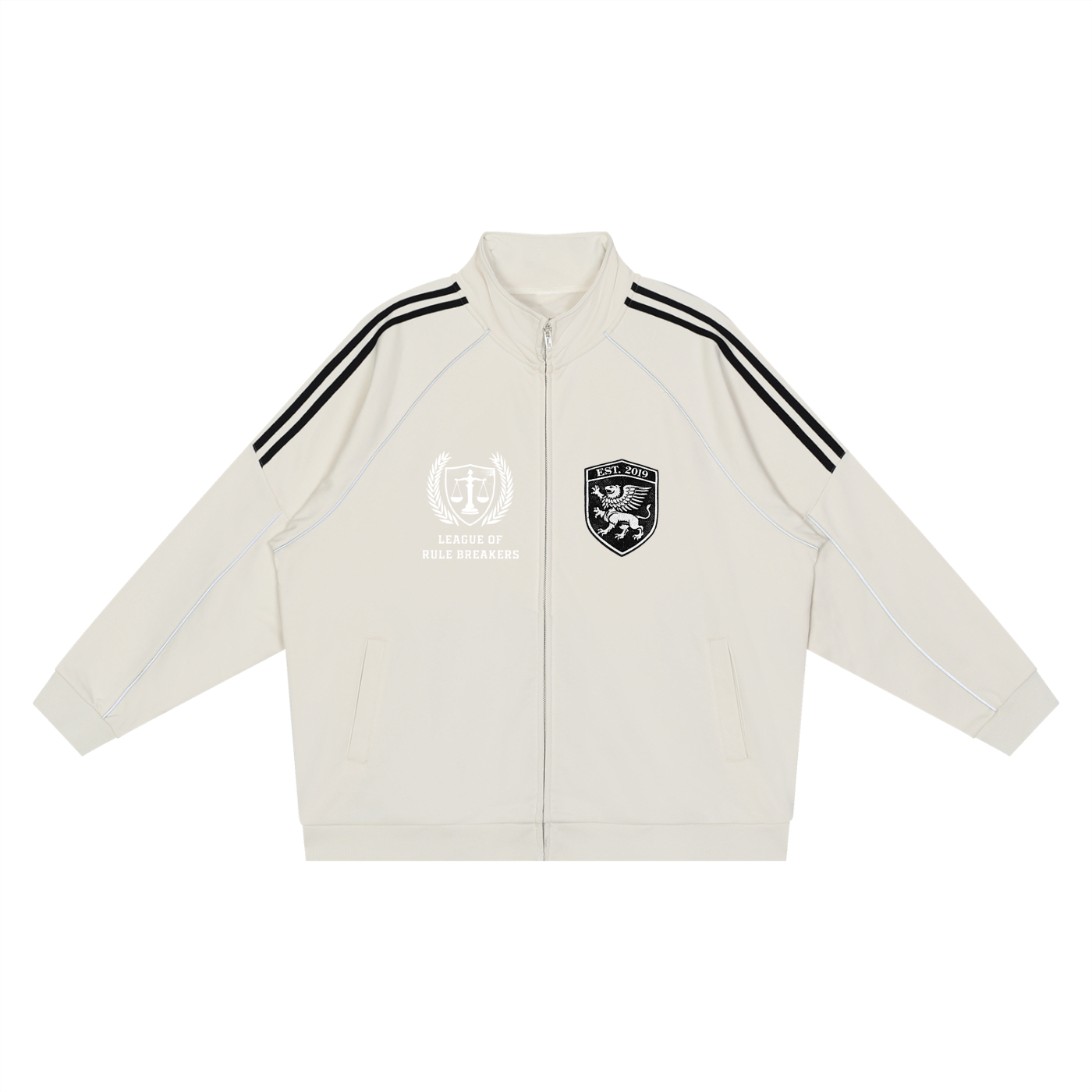 Reflection Striped Raglan Sleeve  Jacket