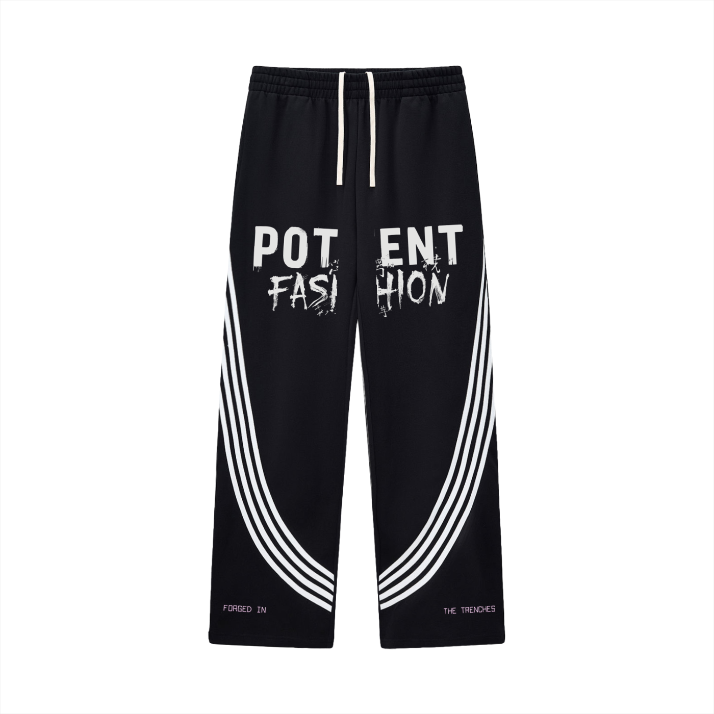 Curved Stripe Straight Sweatpants