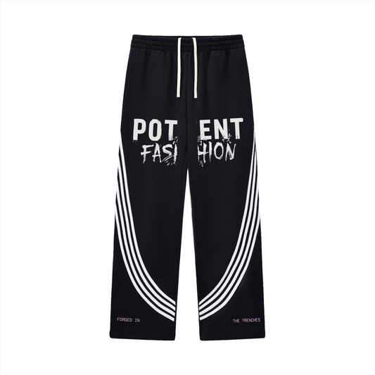 Curved Stripe Straight Sweatpants