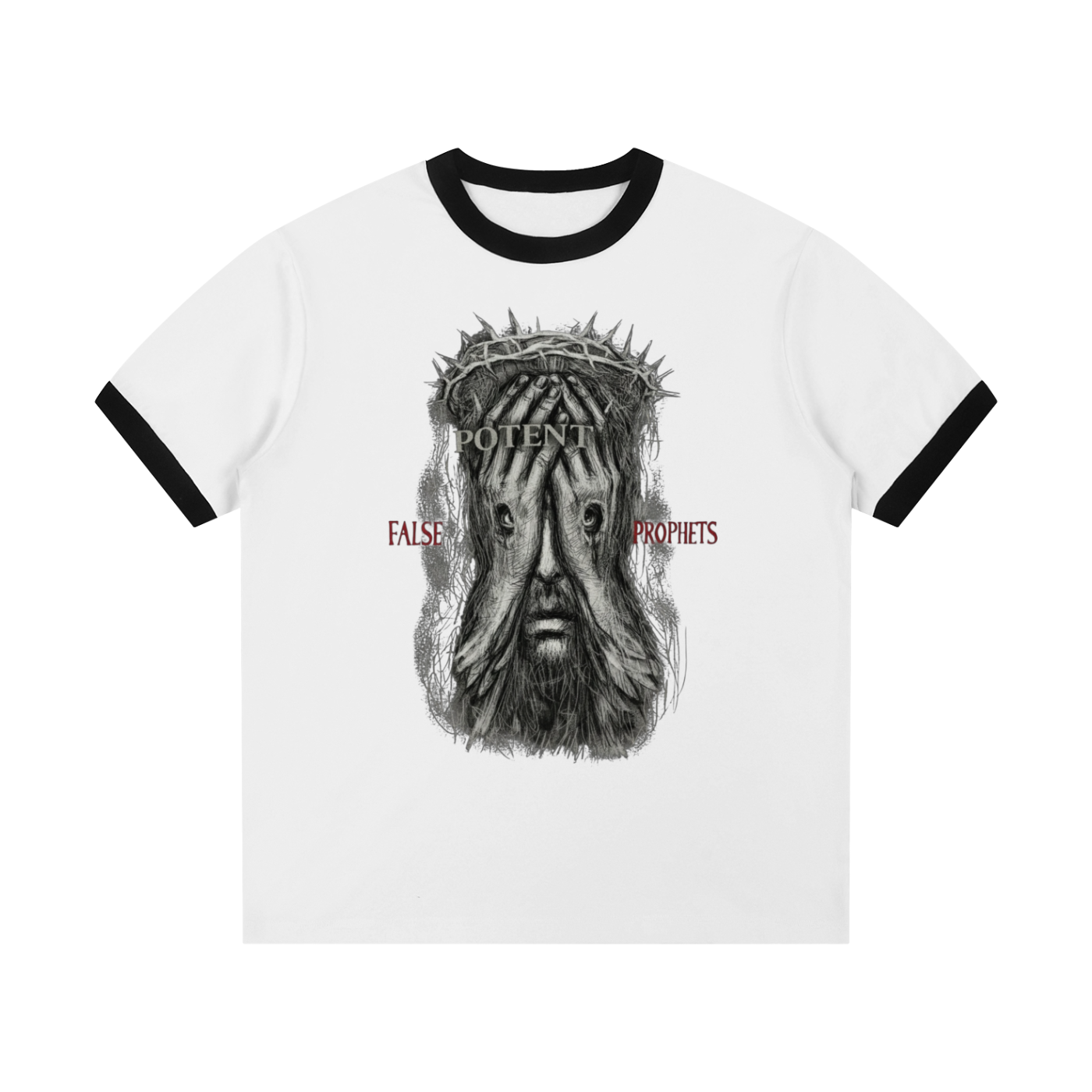 Contrast Edge Ribbed Crewneck T-Shirt
