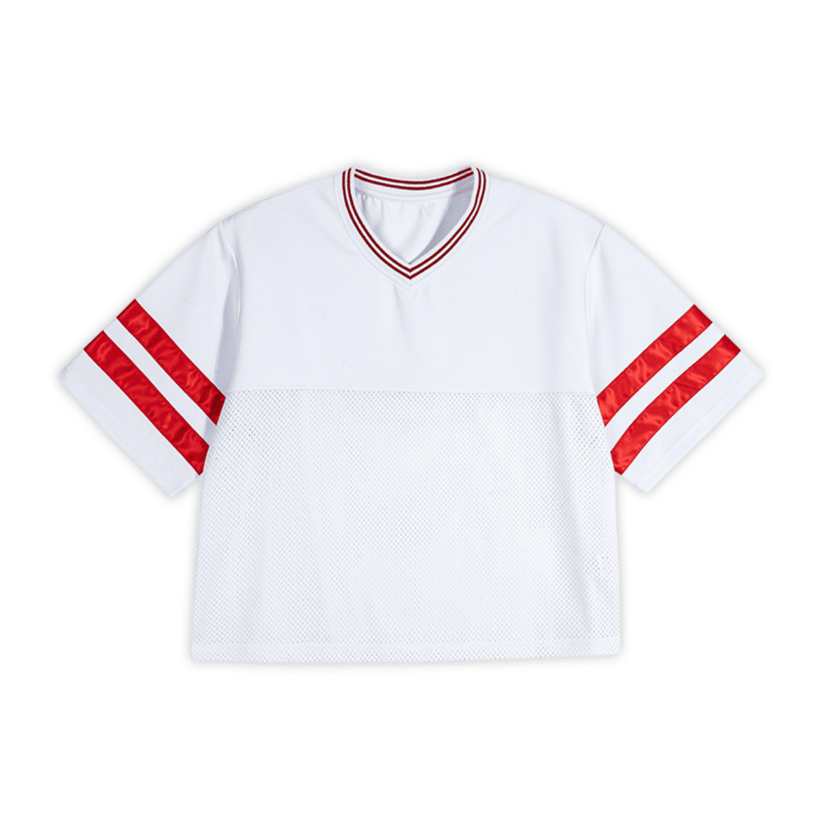 Unisex Oversized Cropped Vintage Jacquard-collar Mesh T-shirt（290GSM）