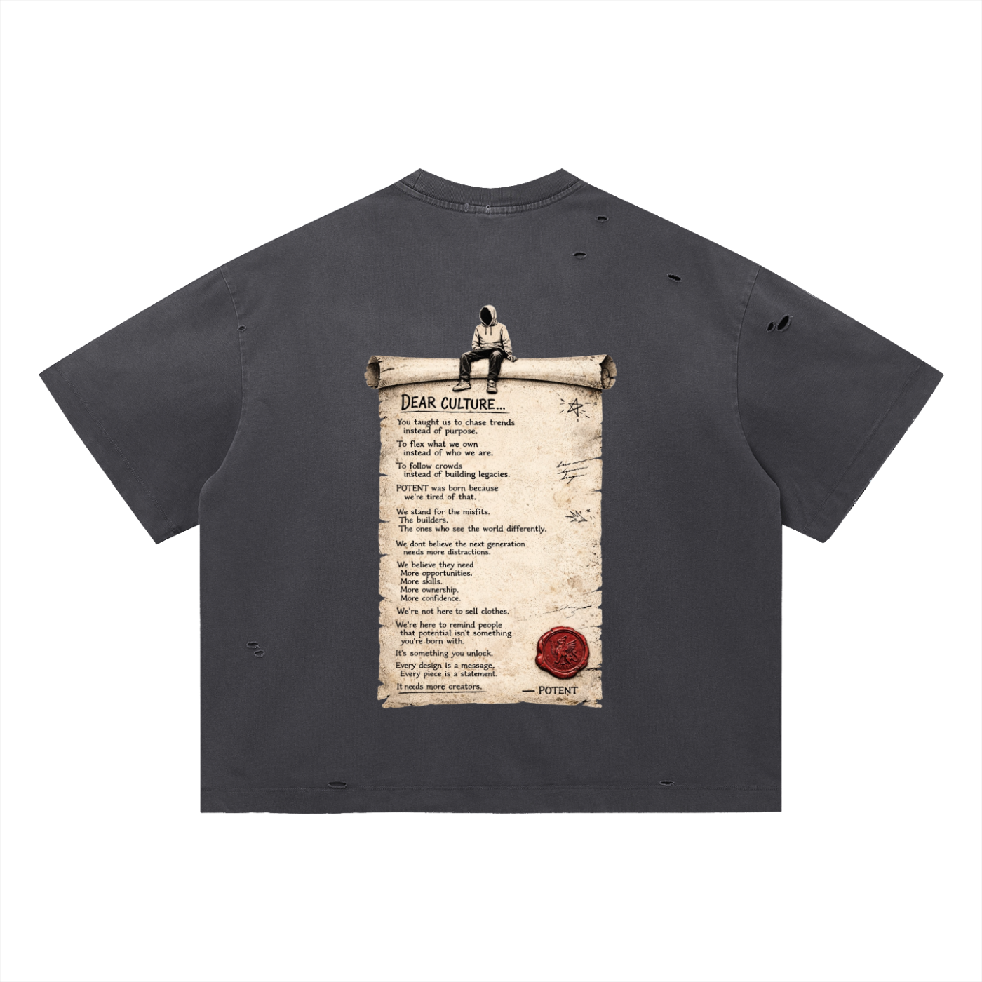 Vintage Washed Distressed Boxy Oversized T-Shirt