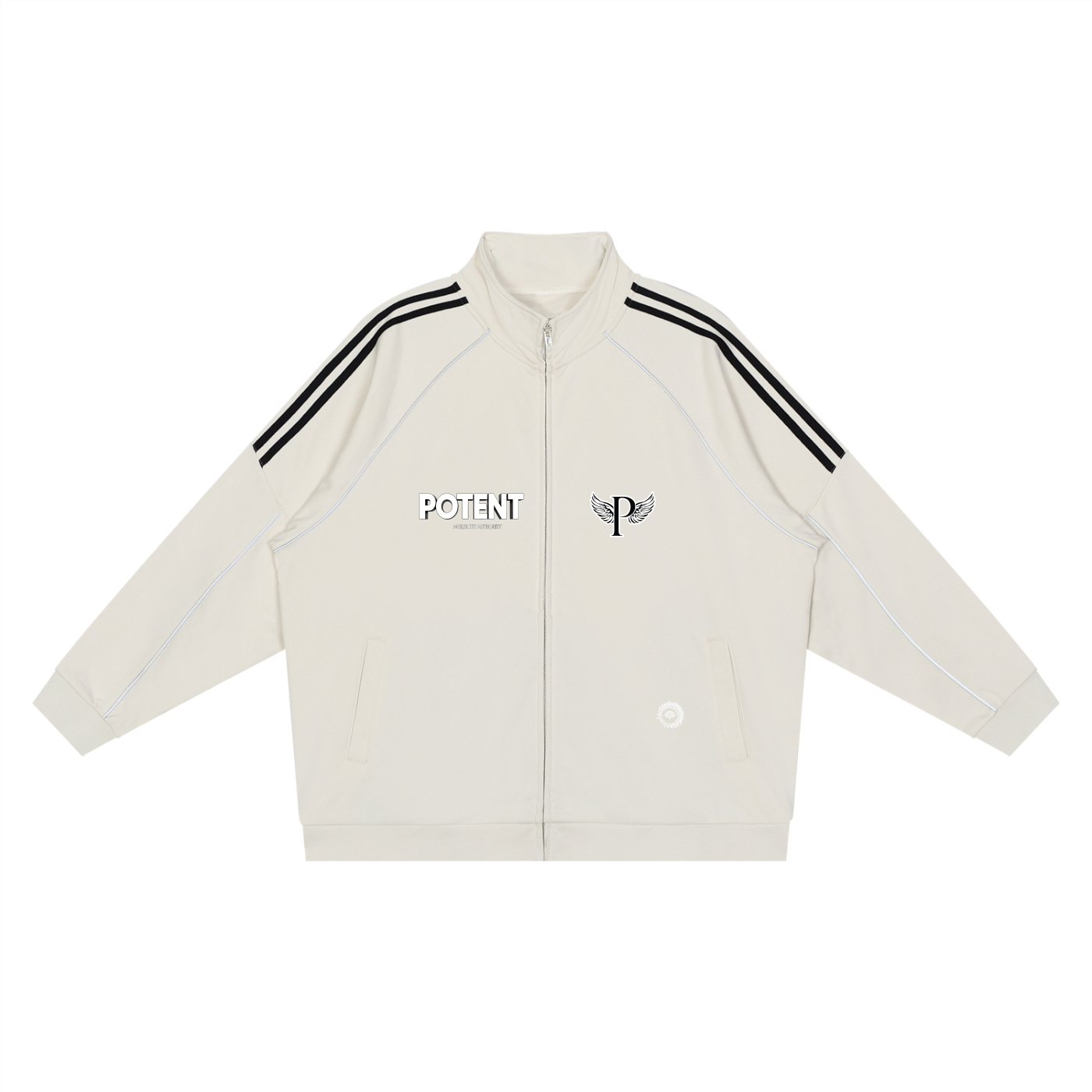 Reflection Striped Raglan Sleeve  Jacket