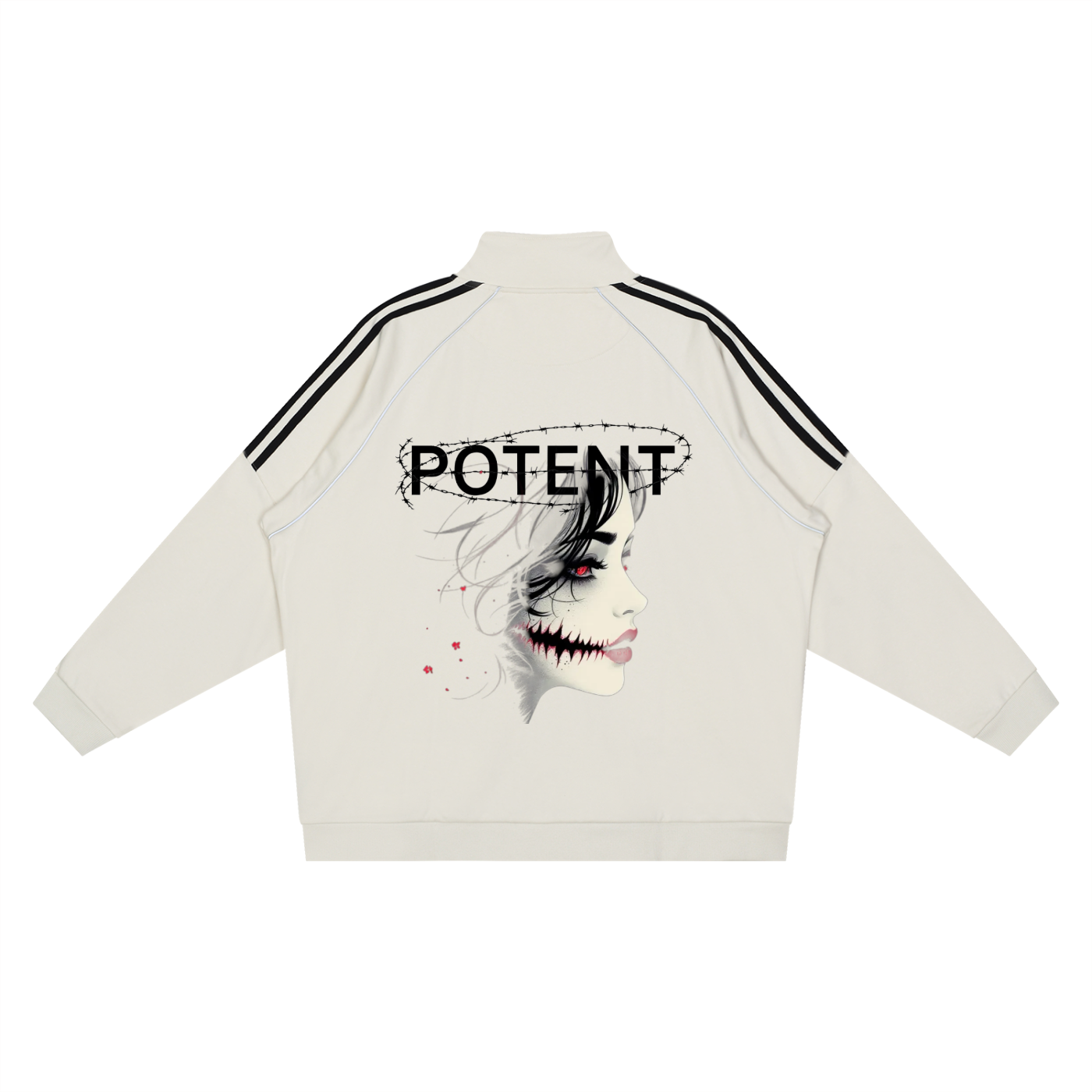 Reflection Striped Raglan Sleeve  Jacket