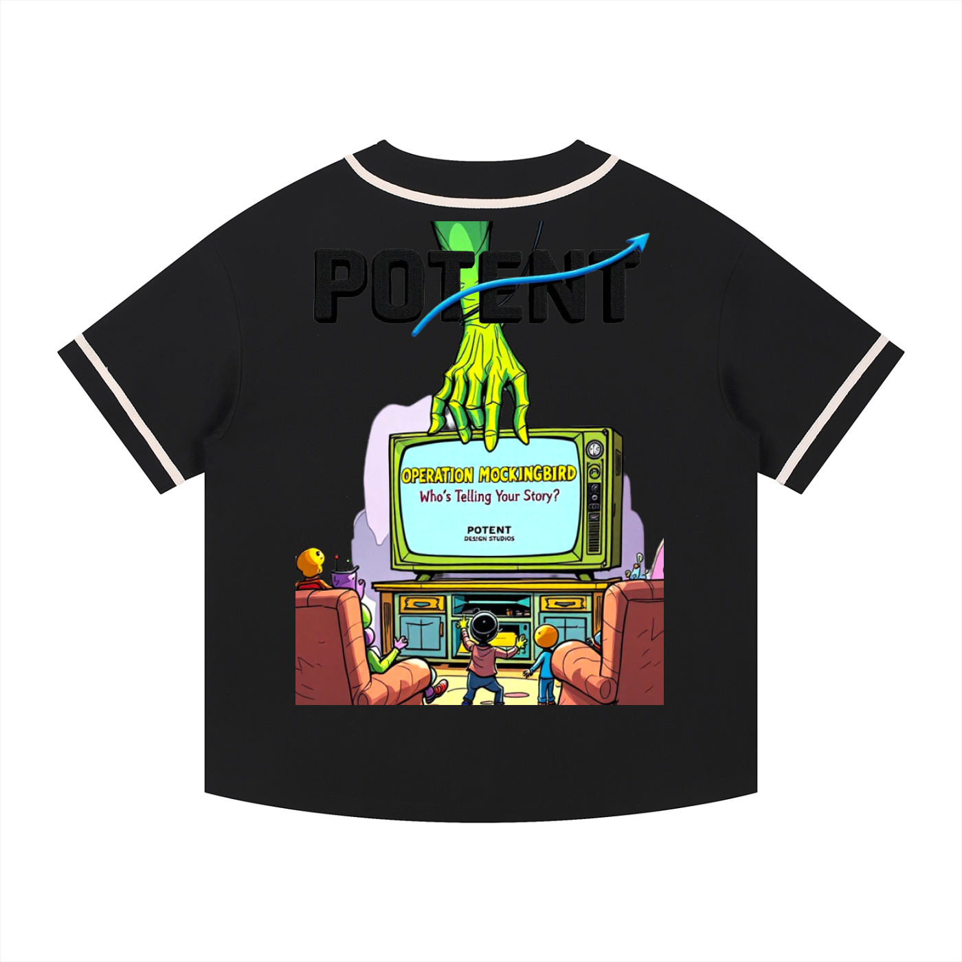 Contrast Piped Button-Up Jersey