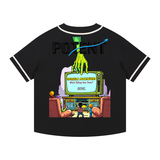 Contrast Piped Button-Up Jersey