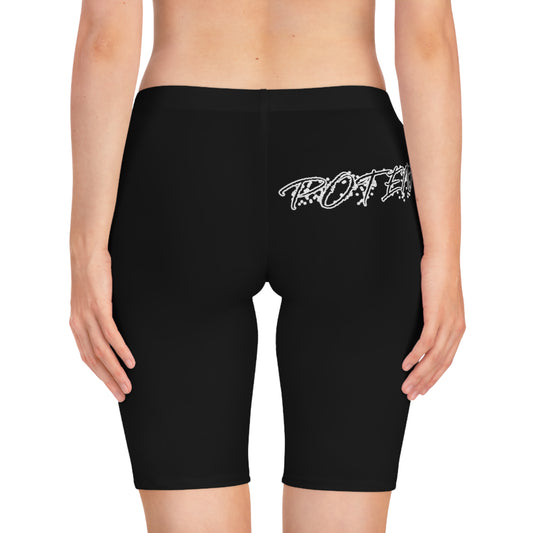 Potent Couture Women's Bike Shorts — Minimal Script Logo Cycling Shorts
