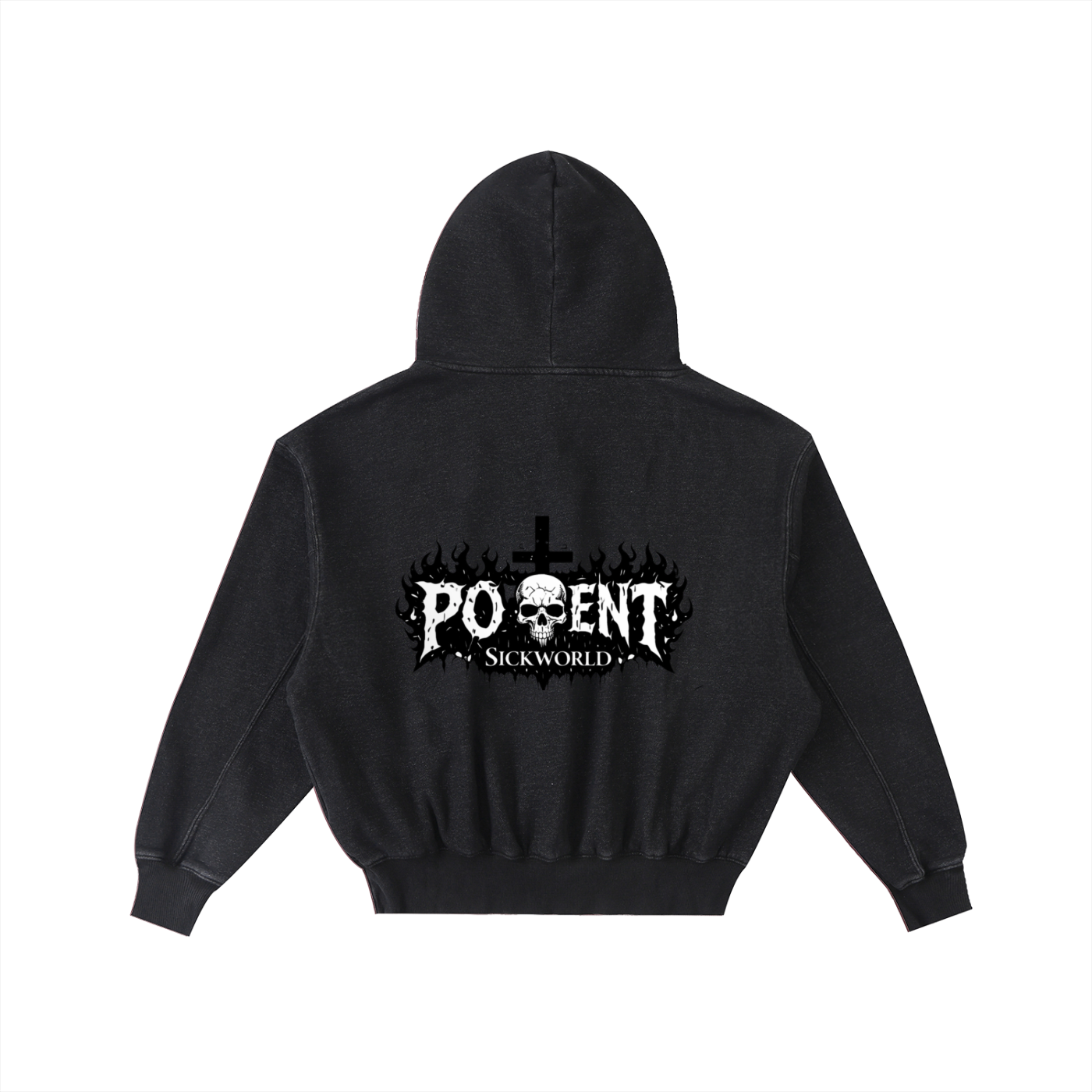 Frayed Enzyme Washed Fleece Hoodie 350 GSM